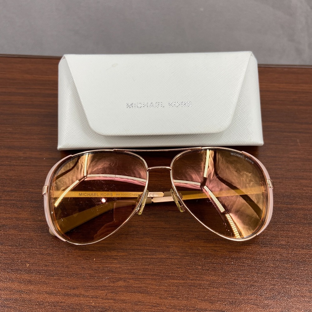 Michael Kors MK5004 1017R1 Chelsea Aviator Sunglasses Women Rose Gold 59-13-135